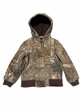 Carhartt Kids Realtree Camo Canvas Insulated Full-Zip Hooded Jacket | XS (6)